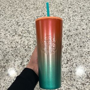 Starbucks Peach Aqua Watermelon Ombre tumbler cup